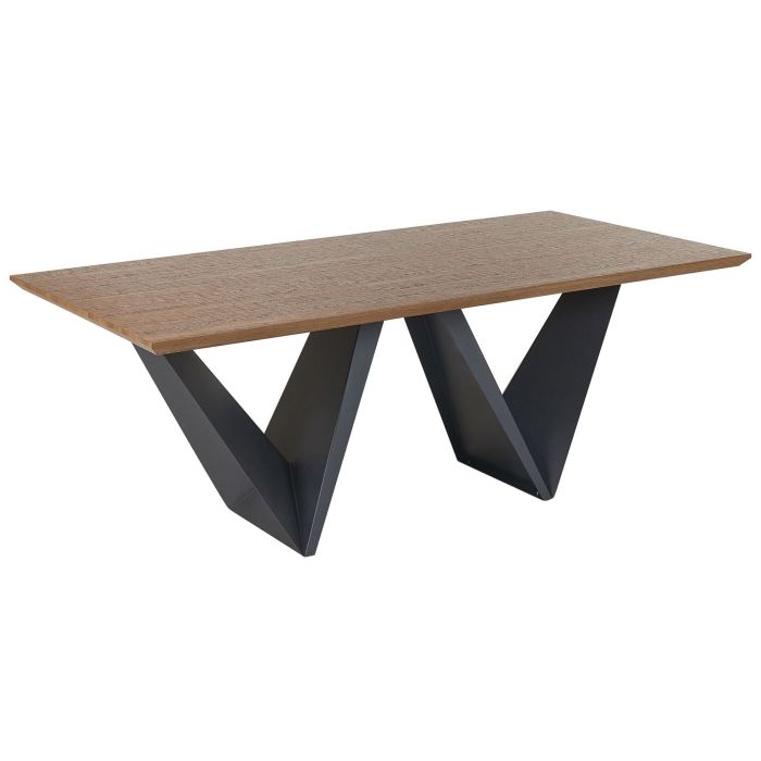Dining Table 200 x 100 cm Dark Wood with Black SINTRA