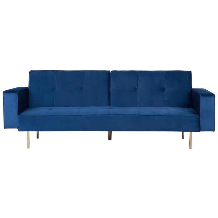 Velvet Sofa Bed Blue VISNES