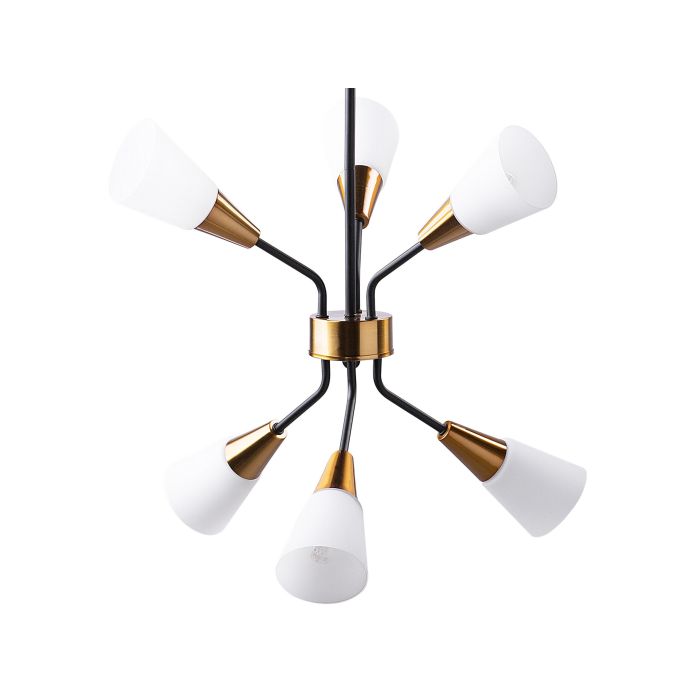 6 Light Metal Pendant Lamp White AROYO