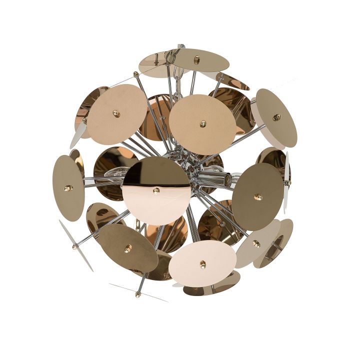 4 Light Metal Pendant Lamp Copper ZAMBEZI