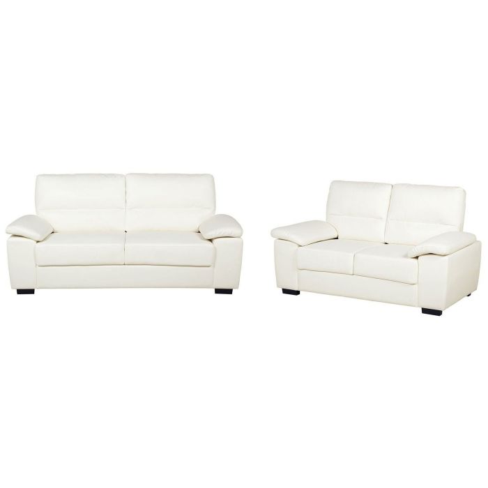 Faux Leather Sofa Set Cream VOGAR