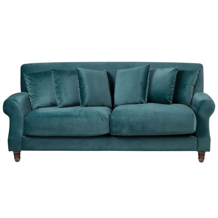 3 Seater Velvet Sofa Teal EIKE