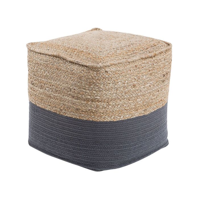 Jute Woven Pouffe Dark Grey KIRAMA