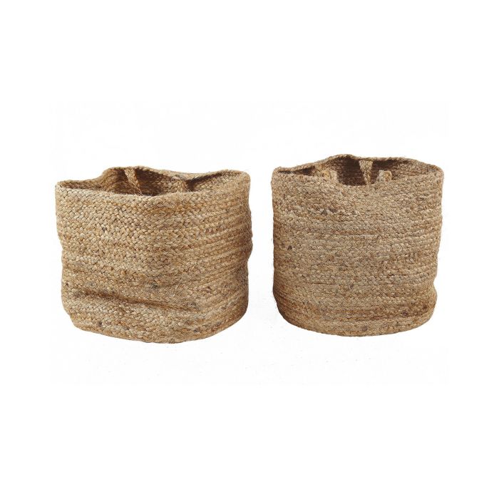 Set of 2 Jute Baskets Sand Beige KAELLA