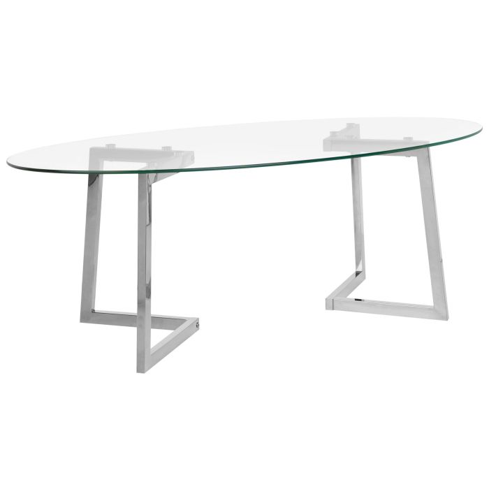 Glass Top Coffee Table Silver FRESNO