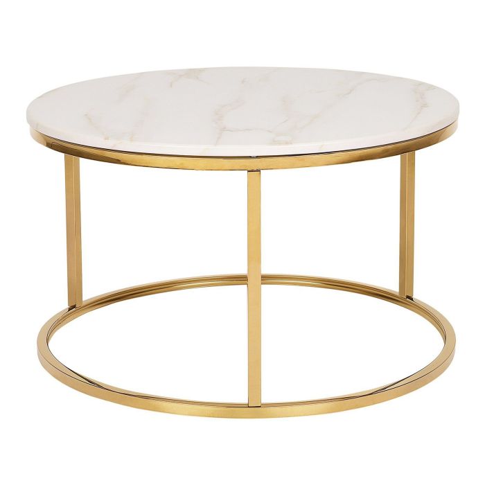 Marble Effect Coffee Table Beige with Gold CORAL