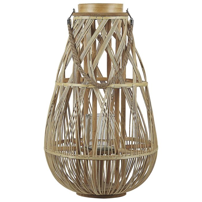 Wooden Candle Lantern 56 cm Natural TONGA