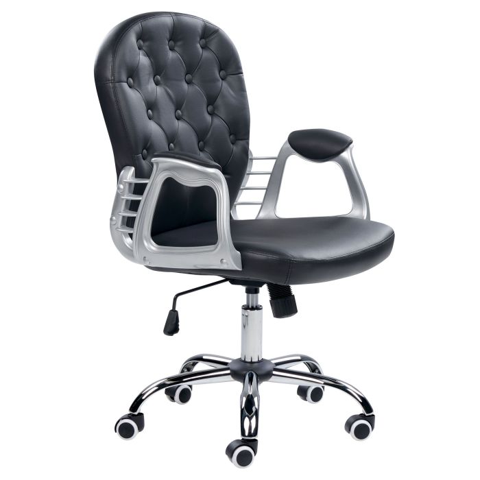 Swivel Faux Leather Office Chair Black PRINCESS