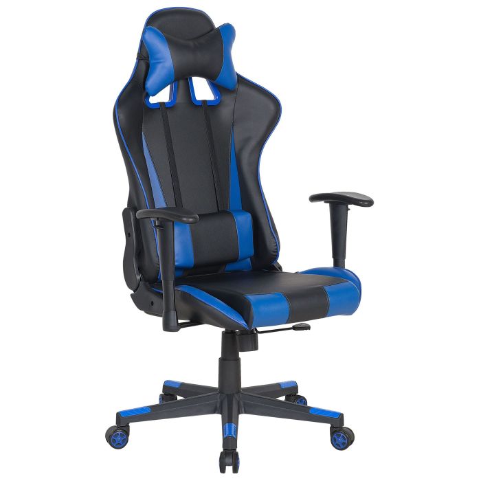 Faux Leather Reclining Office Chair Black with Blue GAMER