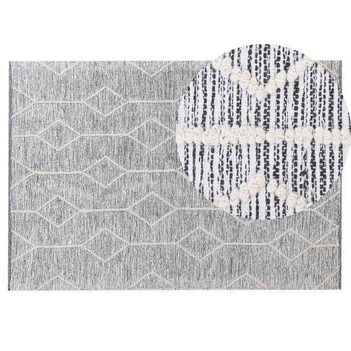 Area Rug Grey with Beige 140x200cm