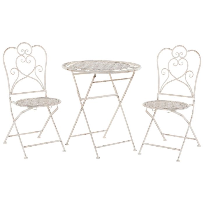Metal Garden Bistro Set Beige TRIESTE