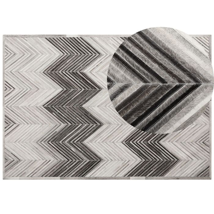 Cowhide Area Rug 160x230cm Grey