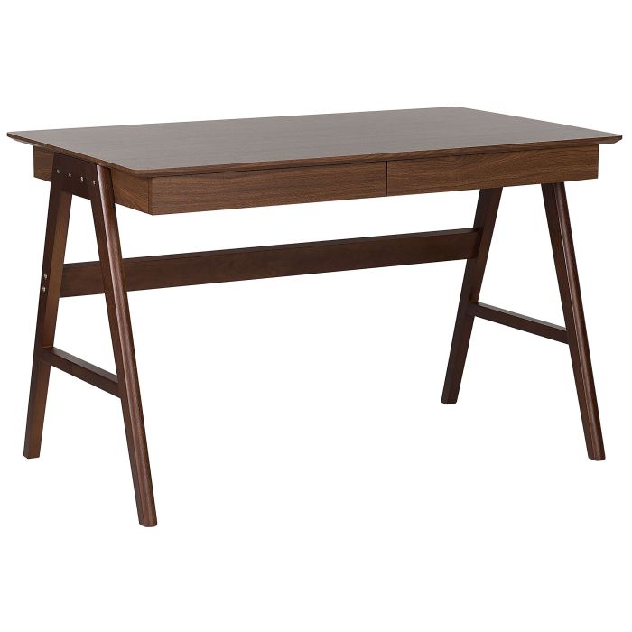 2 Drawer Home Office Desk 120 x 70 cm Dark Wood SHESLAY