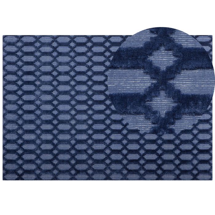 Viscose Rug 160x230cm Navy Blue