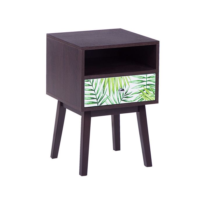 Bedside Table with Drawer Dark Wood RODES