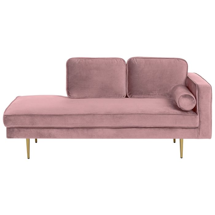 Right Hand Velvet Chaise Lounge Pink MIRAMAS
