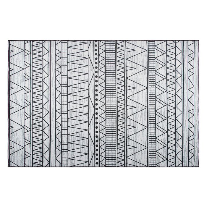 Area Rug Black and Grey 140x200cm