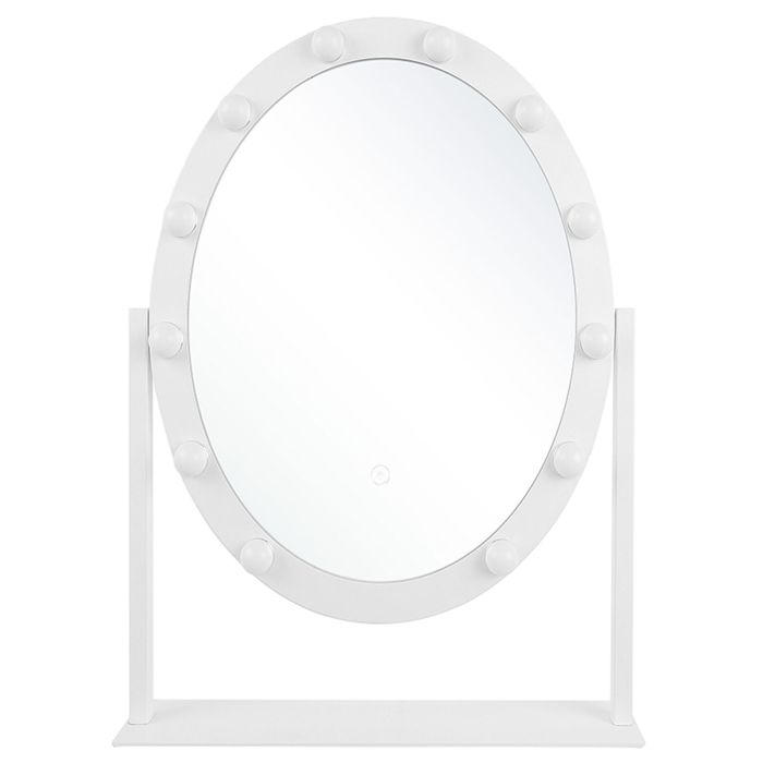 Metal LED Standing Vanity Mirror - White