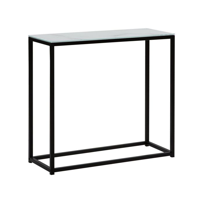 Console Table Marble Effect White with Black