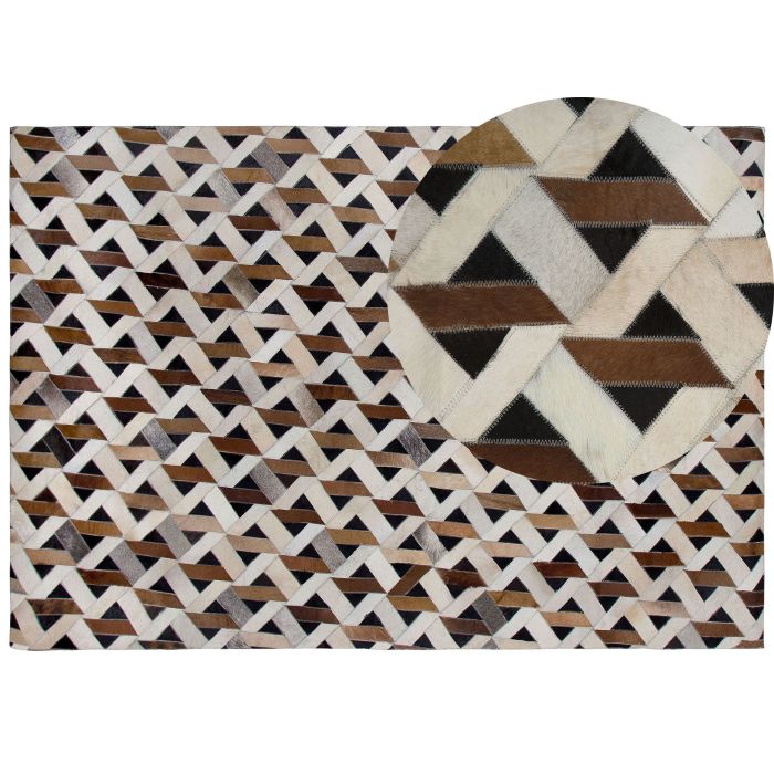 Cowhide Area Rug Brown and Grey 160x230cm