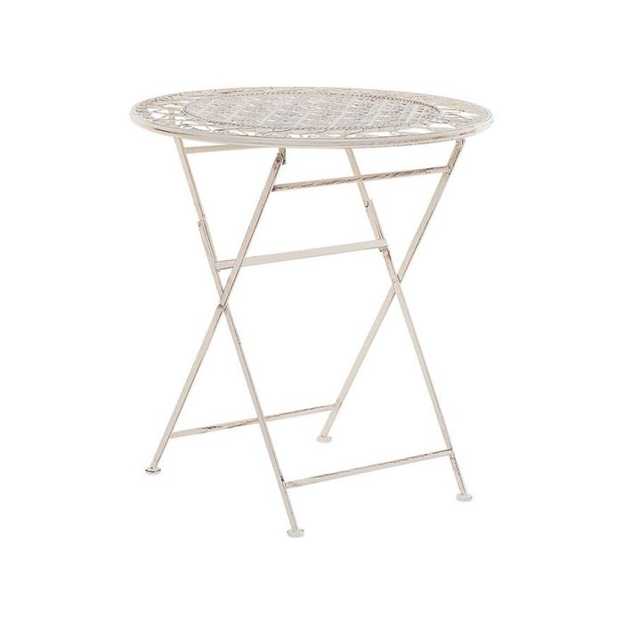 Metal Garden Bistro Table ø 70 cm Beige TRIESTE