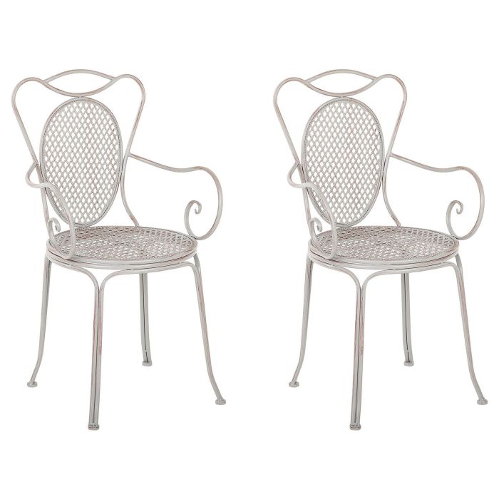 Set of 2 Metal Garden Chairs Grey CILENTO