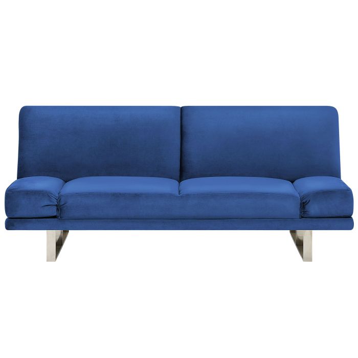 Velvet Sofa Bed Navy Blue YORK