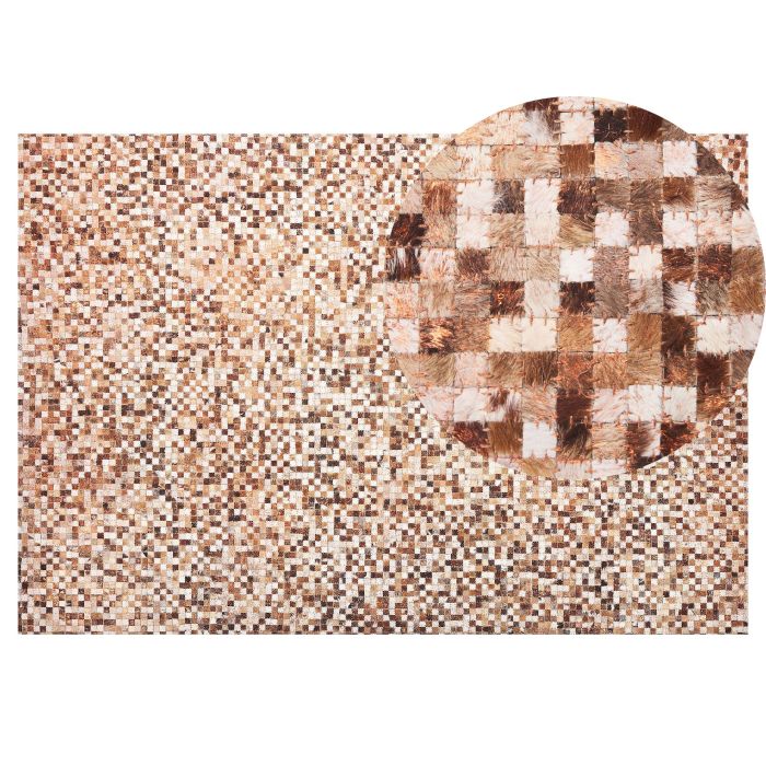Cowhide Area Rug Brown 140x200cm