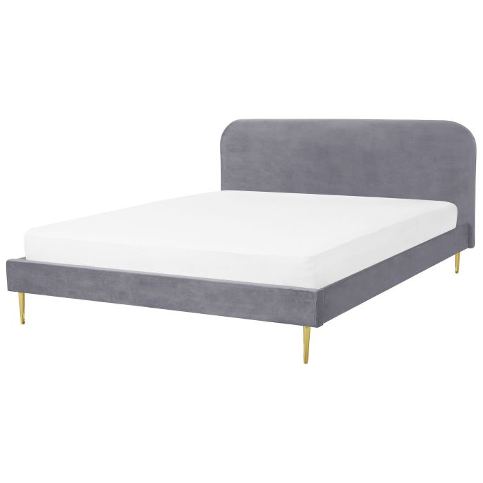 Velvet EU Super King Size Bed Grey FLAYAT