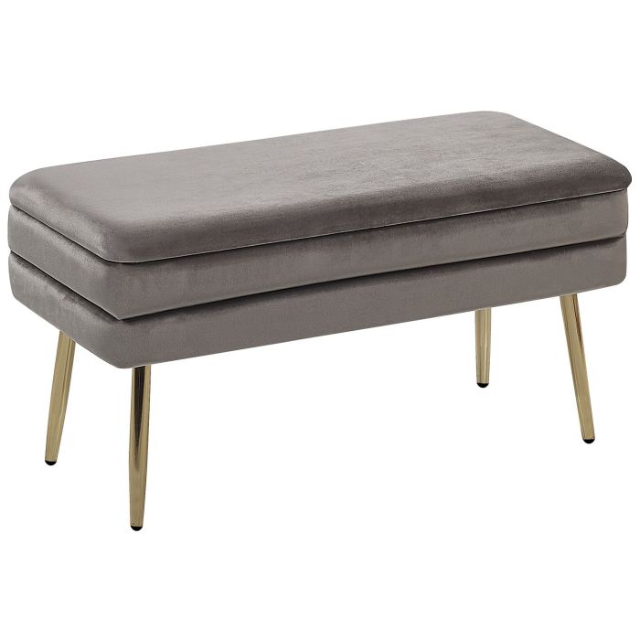 Bedroom Storage Bench Grey DURHAM