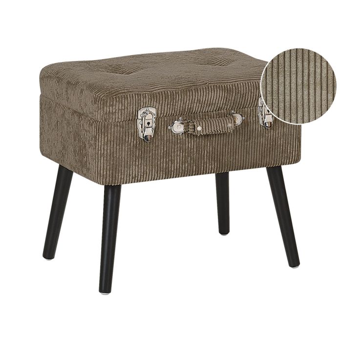 Corduroy Storage Stool Light Brown MALLARD