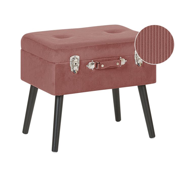 Corduroy Storage Stool Pink MALLARD