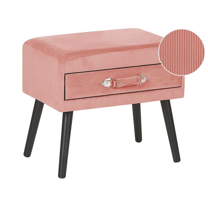 Corduroy Side Table Pink EUROSTAR
