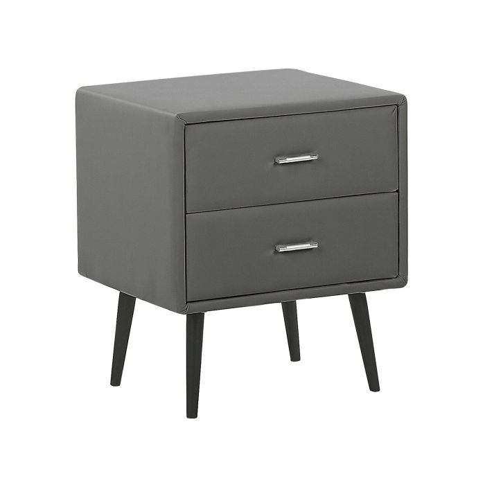 Bedside Table - BRAINTREE 2 Drawer Nightstand Grey 48cm