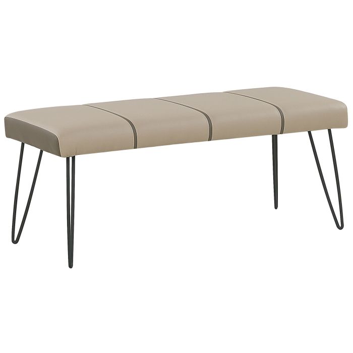 Faux Leather Bedroom Bench Beige BETIN