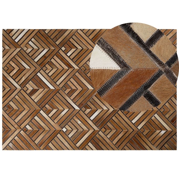 Cowhide Area Rug 160x230cm Brown
