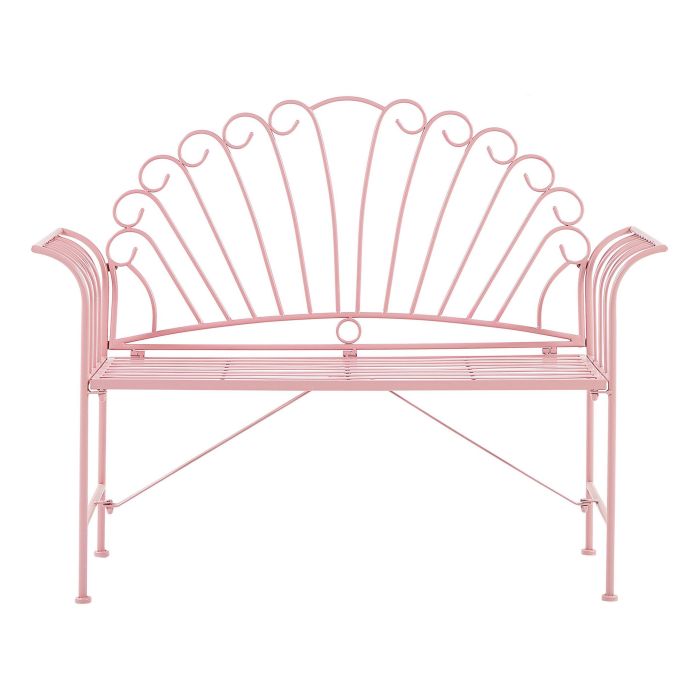 Metal Garden Bench Pink 125 cm CAVINIA