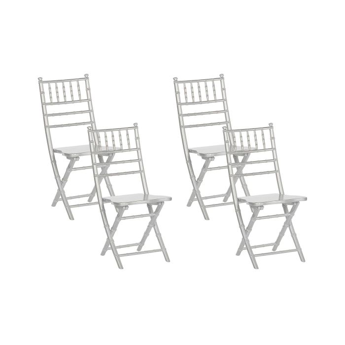 Set of 4 Wooden Chairs Silver MACHIAS