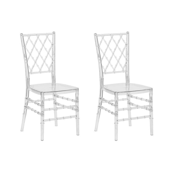 Set of 2 Accent Chairs Transparent CLARION
