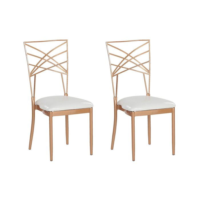 Set of 2 Dining Chairs Rose Gold GIRARD