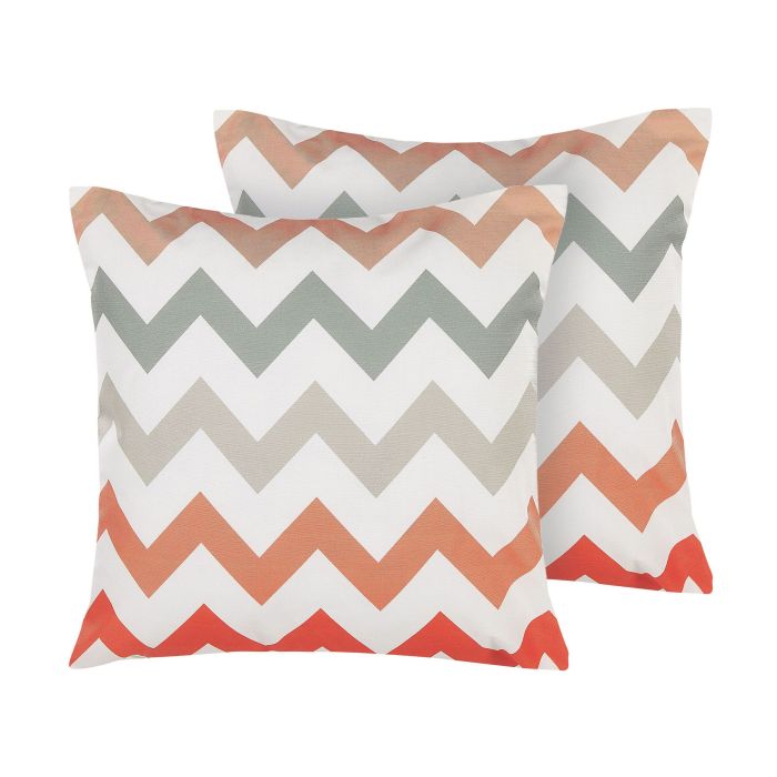 Set of 2 Outdoor Cushion Chevron 45 x 45 cm Multicolour LAGARO