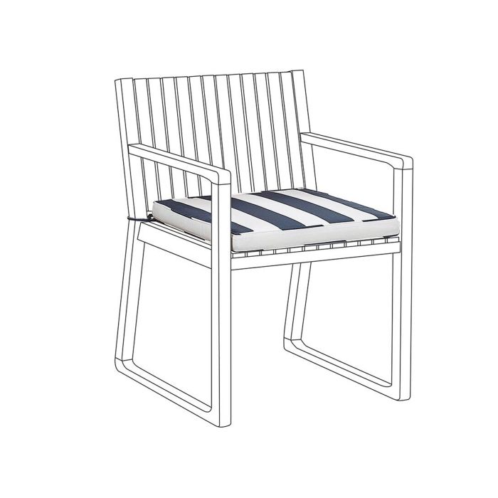 Outdoor Seat Pad Cushion Navy Blue and White SASSARI