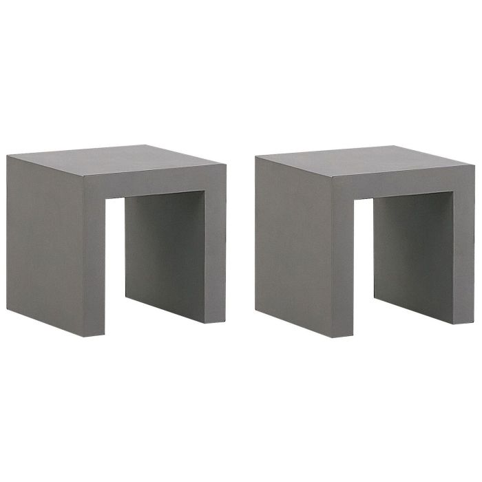 Set of 2 Concrete Garden Stools TARANTO