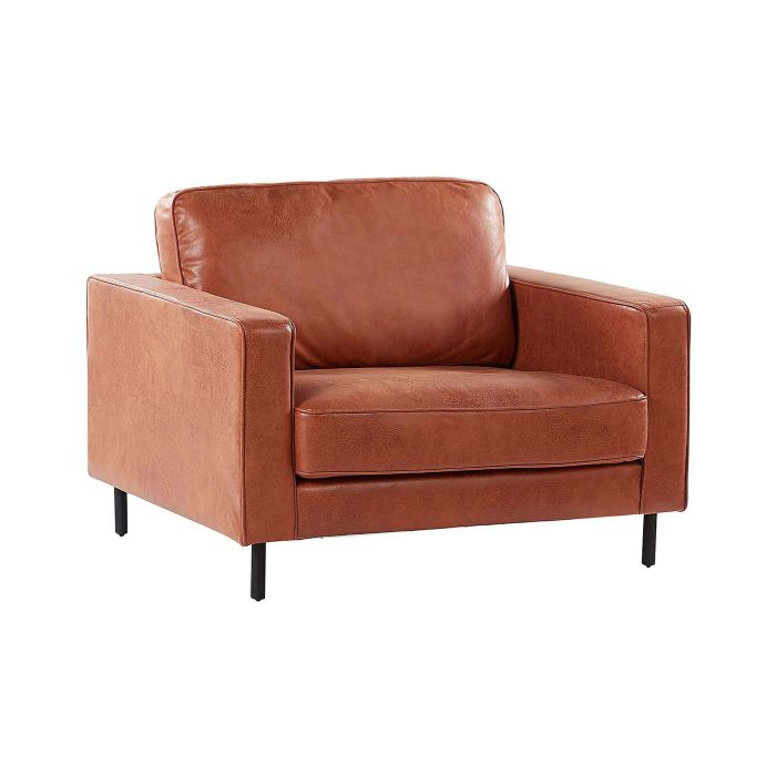 Faux Leather Armchair Golden Brown SAVALEN