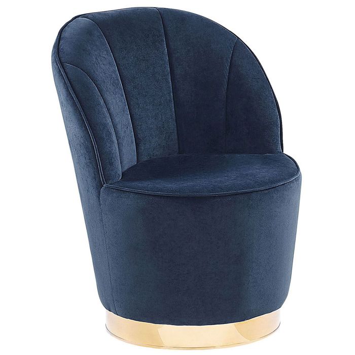 Velvet Armchair Dark Blue ALBY