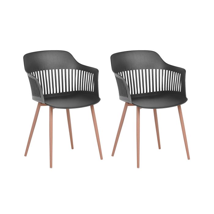 Set of 2 Dining Chairs Black BERECA