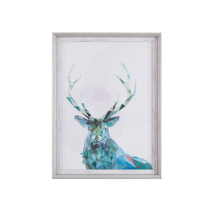 Deer Framed Wall Art 30 x 40 cm Blue KAYES