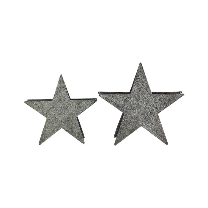 Set of 2 Metal Tealight Holders Silver