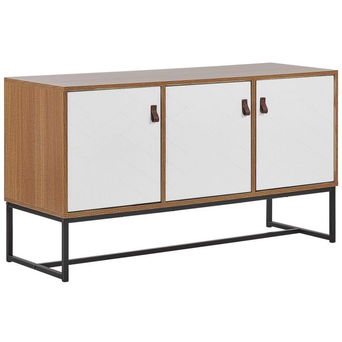 3 Door Sideboard Light Wood with White NUEVA