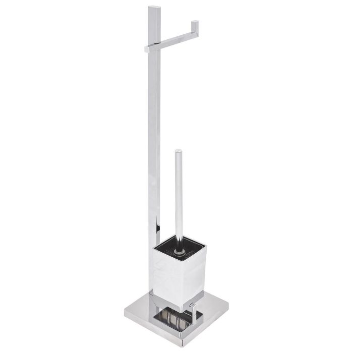 Freestanding Toilet Paper and Brush Holder Silver ULAPES